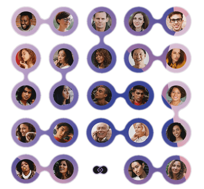A map of connected faces
